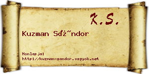 Kuzman Sándor névjegykártya